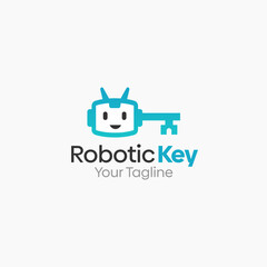 Robotic Key Logo Vector Template Design. Good for Business, Start up, Agency, and Organization