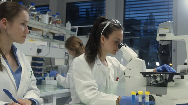Female scientists researching in a laboratory in Vienna