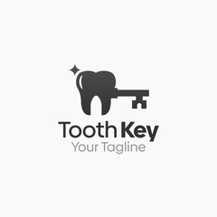 Tooth Key Logo Vector Template Design. Good for Business, Start up, Agency, and Organization