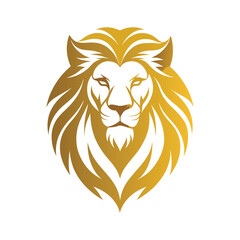 Golden Lion Head Logo vector