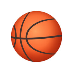 Basketball. Ball Icon. 3d vector clipart isolated on white background.