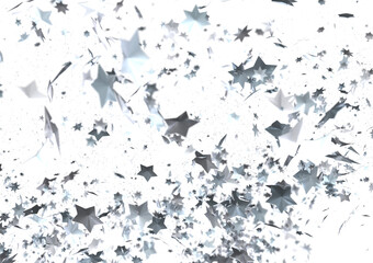 Stellar Christmas Drift: Radiant 3D Illustration Showcasing Descending Holiday Stars in Motion