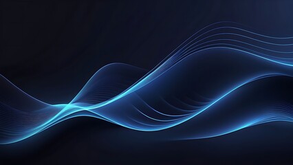 Abstract wavy blue gradient creative background.
