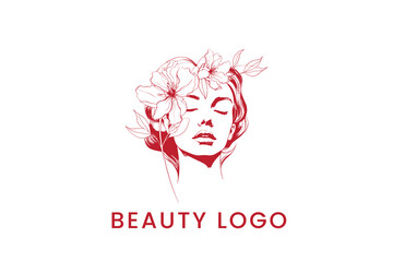 illustration of an angel queen girl with flowers Logo Vector Sublimation Design