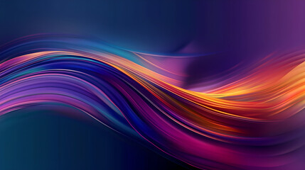 Obraz premium Abstract fluid 3D rendering of colorful shapes with smooth lines and iridescent colors, set against a dark background for a modern minimalist design.