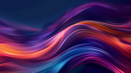 Abstract fluid 3D rendering of colorful shapes with smooth lines and iridescent colors, set against a dark background for a modern minimalist design.