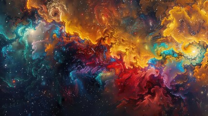 A colorful, grand cosmic pool with bright stars and galaxies.,majestic astronomical image of galaxy universe space beautiful like magic in dream