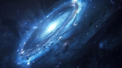 A bright, mysterious dark matter halo around a galaxy.,majestic astronomical image of galaxy universe space beautiful like magic in dream