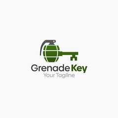 Grenade Key Logo Vector Template Design. Good for Business, Start up, Agency, and Organization