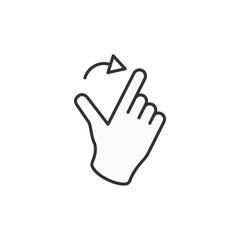 Hand Finger Touch, Swipe and Drag Icon Set Outline Icon Set. Editable Stroke. Vector Illustration Isolated on white background.