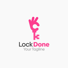 Obraz premium Lock Done Logo Vector Template Design. Good for Business, Start up, Agency, and Organization