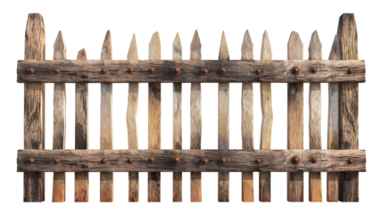 wooden fence isolated on white