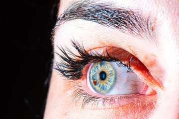 detailed macro picture of blue eye