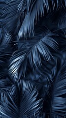 Blue tropical palm leaves background, artistic nature concept