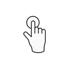 Obraz premium Hand Finger Touch, Swipe and Drag Icon Set Outline Icon Set. Editable Stroke. Vector Illustration Isolated on white background.