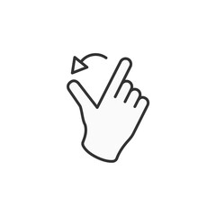 Hand Finger Touch, Swipe and Drag Icon Set Outline Icon Set. Editable Stroke. Vector Illustration Isolated on white background.