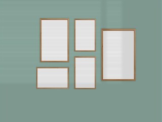 Vertical and horizontal frames on wall, gallery wall