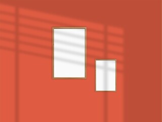 Vertical and horizontal frames on wall, gallery wall