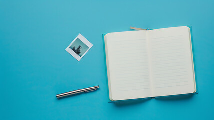 Journey Journal: Hardcover Memobook, Pen, and Polaroid - notebook and pen / pencil. 