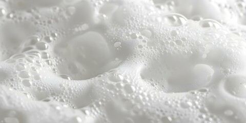 Banner featuring white soap foam texture for cleaning design and hygiene. Concept Soap Foam Texture, Cleaning Design, Hygiene Promotion