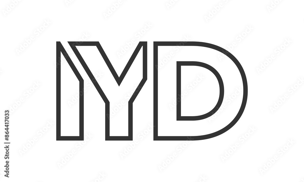 Poster iyd logo design template with strong and modern bold text. initial based vector logotype featuring s