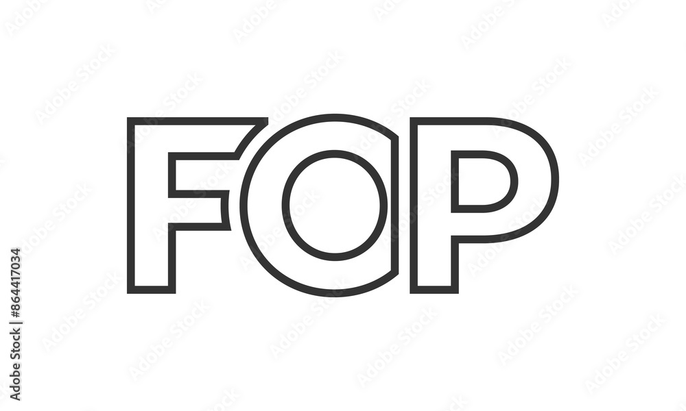 Fototapete fop logo design template with strong and modern bold text. initial based vector logotype featuring s
