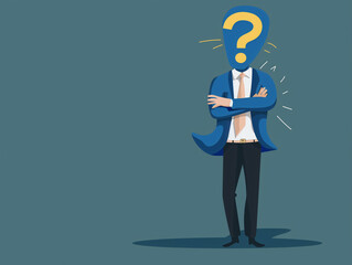 businessman with question mark