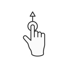 Obraz premium Hand Finger Touch, Swipe and Drag Icon Set Outline Icon Set. Editable Stroke. Vector Illustration Isolated on white background.