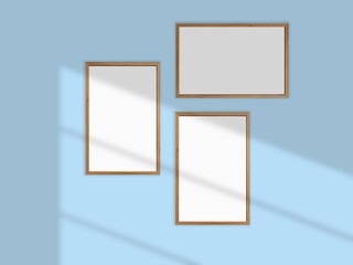 Blank frame hanging on a wall mockup