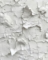 Obraz premium Closeup of white rough filler plaster texture, facade wall background, coarse and detailed surface, natural light, realistic and tactile, ideal for design projects