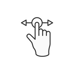 Hand Finger Touch, Swipe and Drag Icon Set Outline Icon Set. Editable Stroke. Vector Illustration Isolated on white background.