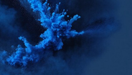 Blue and dark blue powder splash design