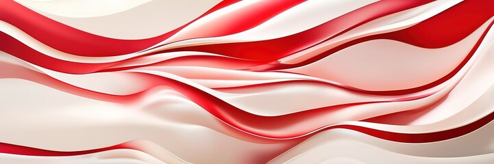 Naklejka premium Abstract off white and red wavy wide background cover