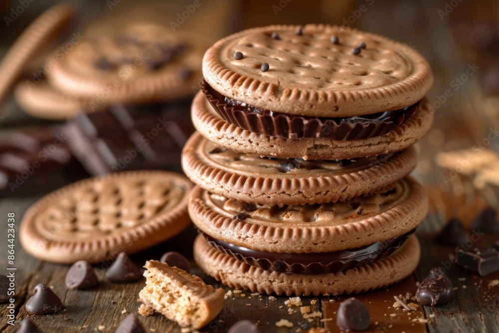 Canvas Prints Chocolate Cookie Sandwiches with Peanut Butter Cups