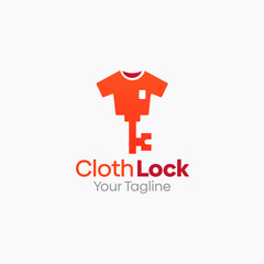 Cloth Lock Logo Vector Template Design. Good for Business, Start up, Agency, and Organization