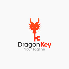 Dragon key Logo Vector Template Design. Good for Business, Start up, Agency, and Organization