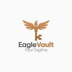 Obraz premium Eagle Vault Logo Vector Template Design. Good for Business, Start up, Agency, and Organization