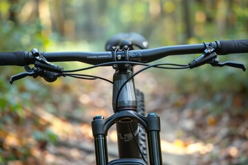 Mountain Bike Handlebar in Forest