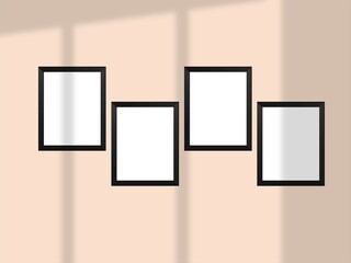 A mockup of frames with portrait orientation.