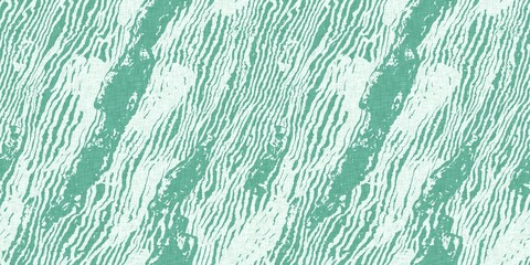 Aegean teal light soft wave linen pattern background. Broken line stripe border effect for rustic coastal marine surface design. 