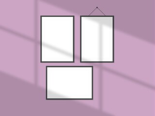 A mockup of frames with portrait orientation.