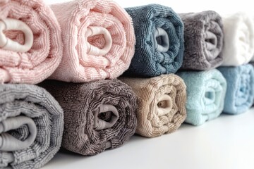 Colorful Rolled Towels