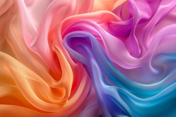 Obraz premium Colorful Flowing Silk Fabric