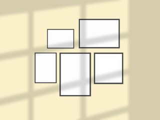 Minimalist frame mockup on background with shadow