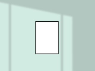 Photo frame mockup with shadow overlay and pastel color background