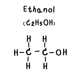 molecular structure of ethanol  illustration
