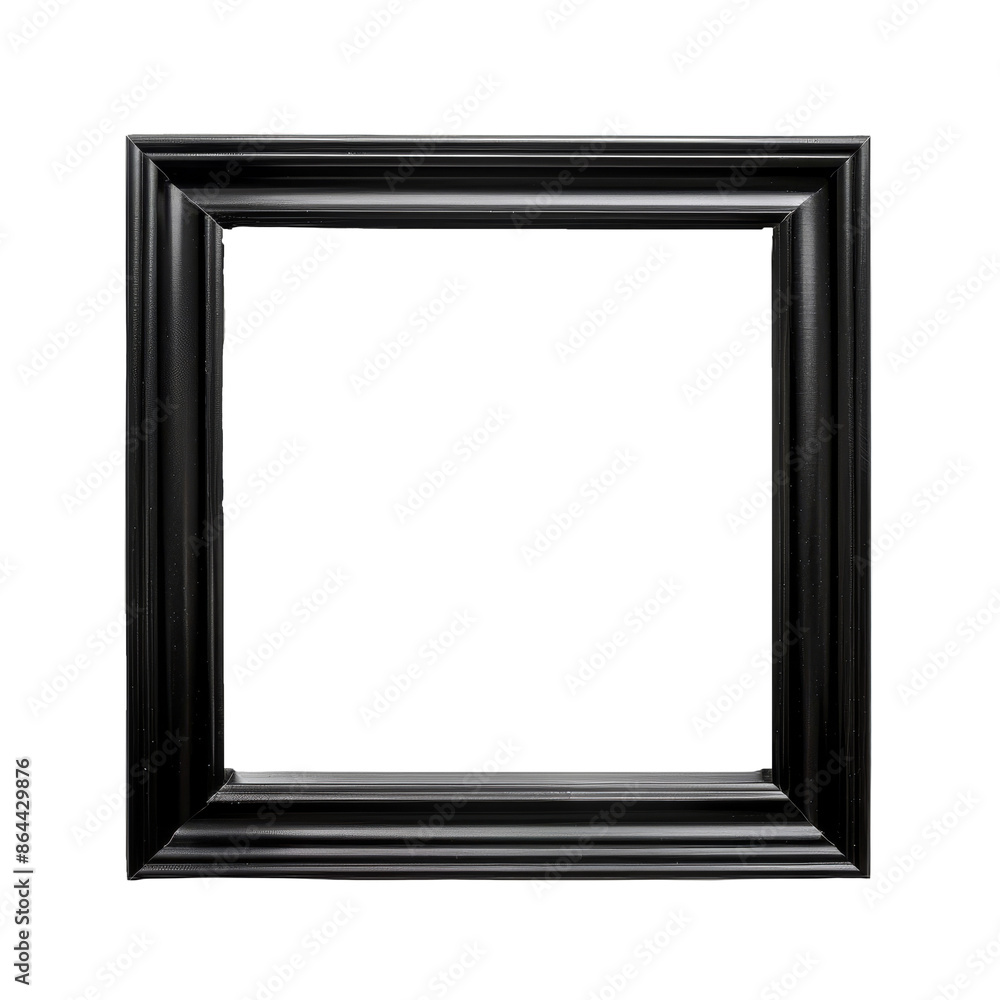 Poster simple empty black square photo frame on isolated background. design mockup