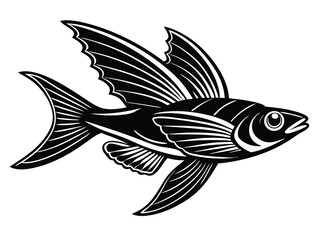 Linocut a Flying Fish A.eps