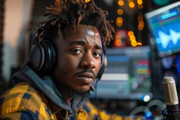 Obraz premium Music Producer in Recording Studio