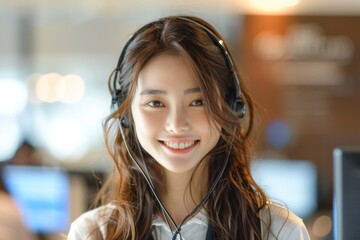 Smiling Customer Service Representative